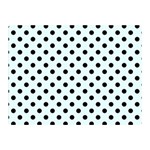 Polka Dots - Black on Bubbles Cyan Double Sided Flano Blanket (Mini)