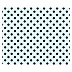 Polka Dots - Black on Bubbles Cyan Double Sided Flano Blanket (Small)