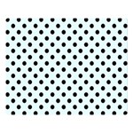 Polka Dots - Black on Bubbles Cyan Double Sided Flano Blanket (Large)
