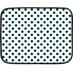 Polka Dots - Black on Bubbles Cyan Double Sided Fleece Blanket (Mini)