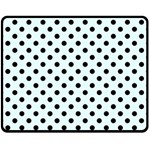Polka Dots - Black on Bubbles Cyan Fleece Blanket (Medium) (One Side)