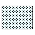 Polka Dots - Black on Bubbles Cyan Double Sided Fleece Blanket (Small) (Two Sides)