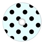 Polka Dots - Black on Bubbles Cyan CD Wall Clock