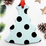 Polka Dots - Black on Bubbles Cyan Ornament (Christmas Tree)