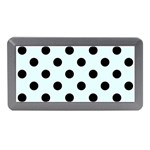 Polka Dots - Black on Bubbles Cyan Memory Card Reader (Mini)