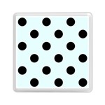 Polka Dots - Black on Bubbles Cyan Memory Card Reader with Storage (Square)