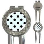 Polka Dots - Black on Bubbles Cyan 3-in-1 Golf Divot