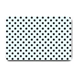 Polka Dots - Black on Bubbles Cyan Small Doormat