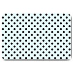 Polka Dots - Black on Bubbles Cyan Large Doormat