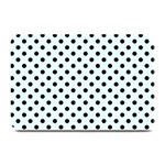 Polka Dots - Black on Bubbles Cyan Plate Mat