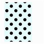 Polka Dots - Black on Bubbles Cyan Large Garden Flag (Two Sides)