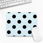 Polka Dots - Black on Bubbles Cyan Small Mousepad