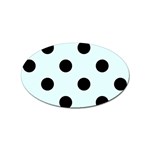 Polka Dots - Black on Bubbles Cyan Sticker Oval (100 pack)