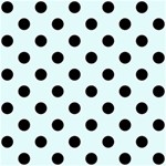 Polka Dots - Black on Bubbles Cyan ScrapBook Page 8  x 8 