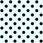 Polka Dots - Black on Bubbles Cyan ScrapBook Page 12  x 12 