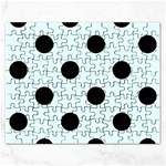 Polka Dots - Black on Bubbles Cyan Jigsaw Puzzle (Rectangular)