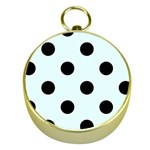 Polka Dots - Black on Bubbles Cyan Gold Compass