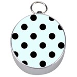 Polka Dots - Black on Bubbles Cyan Silver Compass