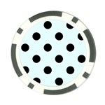 Polka Dots - Black on Bubbles Cyan Poker Chip Card Guard (10 pack)