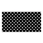 Polka Dots - Bubbles Cyan on Black Satin Shawl