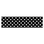 Polka Dots - Bubbles Cyan on Black Satin Scarf (Oblong)
