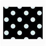 Polka Dots - Bubbles Cyan on Black Small Glasses Cloth