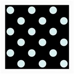 Polka Dots - Bubbles Cyan on Black Medium Glasses Cloth (2 Sides)