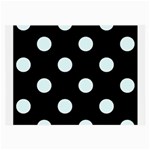 Polka Dots - Bubbles Cyan on Black Large Glasses Cloth (2 Sides)