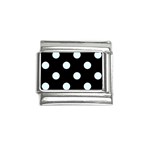 Polka Dots - Bubbles Cyan on Black Italian Charm (9mm)