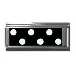 Polka Dots - Bubbles Cyan on Black Superlink Italian Charm (9mm)