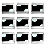 Polka Dots - Bubbles Cyan on Black 9mm Italian Charm (9 pack)