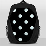 Polka Dots - Bubbles Cyan on Black Backpack Bag