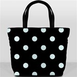 Polka Dots - Bubbles Cyan on Black Bucket Bag