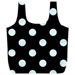 Polka Dots - Bubbles Cyan on Black Full Print Recycle Bag (XL)