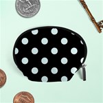 Polka Dots - Bubbles Cyan on Black Accessory Pouch (Small)