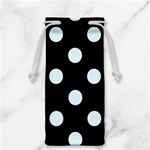 Polka Dots - Bubbles Cyan on Black Jewelry Bag