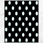Polka Dots - Bubbles Cyan on Black Canvas 11  x 14 