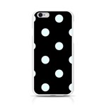 Polka Dots - Bubbles Cyan on Black Apple iPhone 6/6S Silicone Case (Transparent)