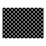 Polka Dots - Bubbles Cyan on Black Double Sided Flano Blanket (Mini)