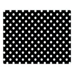 Polka Dots - Bubbles Cyan on Black Double Sided Flano Blanket (Large)