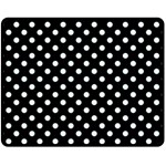 Polka Dots - Bubbles Cyan on Black Fleece Blanket (Medium) (One Side)
