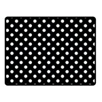 Polka Dots - Bubbles Cyan on Black Fleece Blanket (Small) (One Side)
