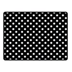 Polka Dots - Bubbles Cyan on Black Double Sided Fleece Blanket (Small) (Two Sides)