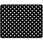 Polka Dots - Bubbles Cyan on Black Double Sided Fleece Blanket (Medium) (Two Sides)