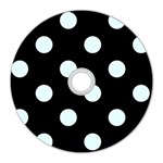 Polka Dots - Bubbles Cyan on Black CD Wall Clock