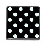 Polka Dots - Bubbles Cyan on Black Memory Card Reader (Square)