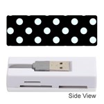 Polka Dots - Bubbles Cyan on Black Memory Card Reader (Stick)