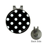 Polka Dots - Bubbles Cyan on Black Golf Ball Marker Hat Clip
