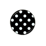 Polka Dots - Bubbles Cyan on Black Hat Clip Ball Marker (10 pack)