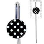 Polka Dots - Bubbles Cyan on Black Book Mark